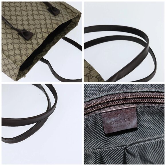GUCCI GG Supreme Tote Bag PVC Beige Silver 91250 Auth 147043 - Picture 16 of 16